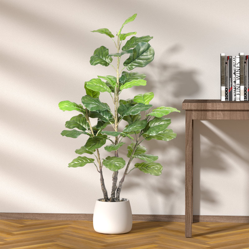 Primrue Fiddle Leaf Fig Tree With Pot Artificial Trees For Home Decor